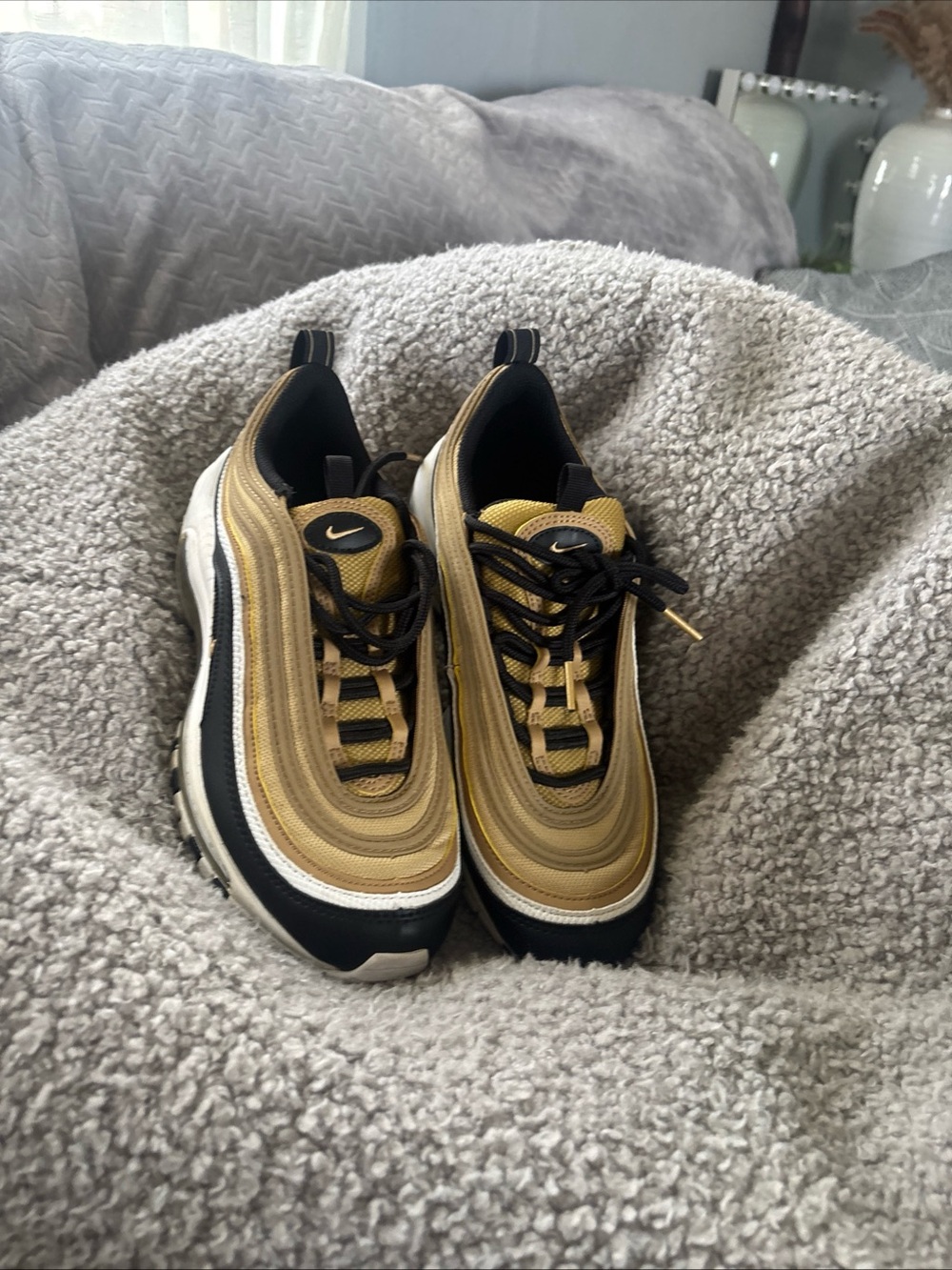 Nike Air Max 97 Metallic Gold and Black Sneakers